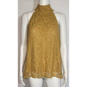 Worthington High Neck Sleeveless Lace Blouse - Size L